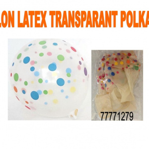 Balon Latex Trans. Polkadot