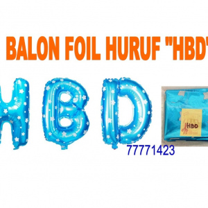 Balon Foil Huruf HBD Biru