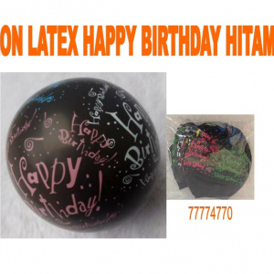 Balon Latex Happy Birthday Hitam