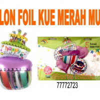 Balon Foil Kue Merah Muda