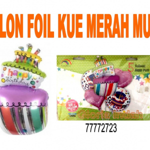 Balon Foil Kue Merah Muda